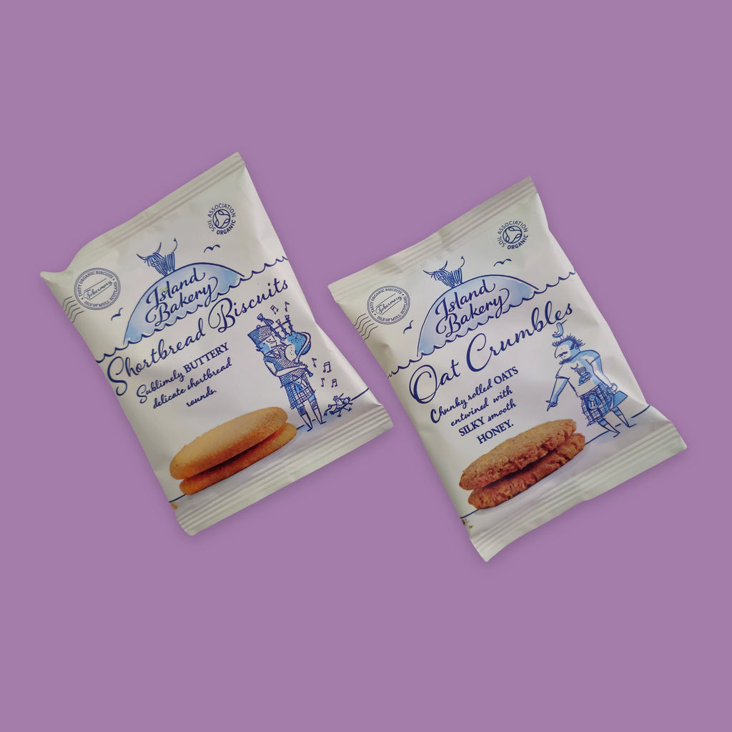 Island Bakery Shortbread Biscuits and Oat Crumbles, included as a comforting treat in a grief and sympathy gift box.
