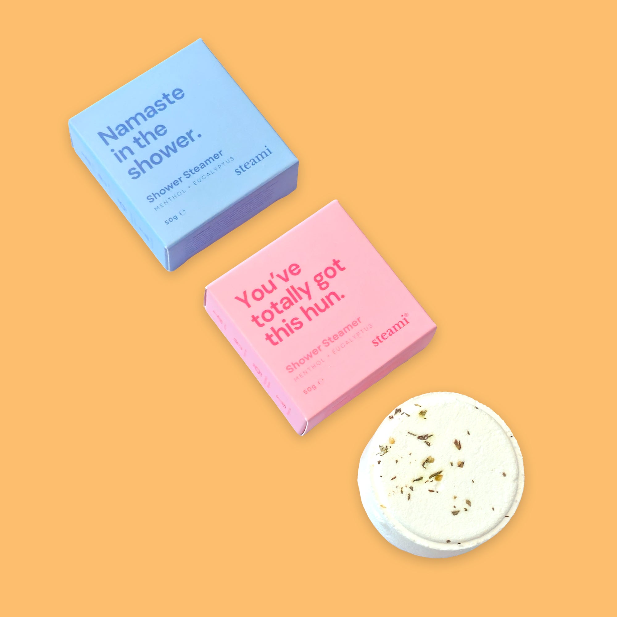 Aromatherapy shower steamers with menthol and eucalyptus for self care and wellbeing