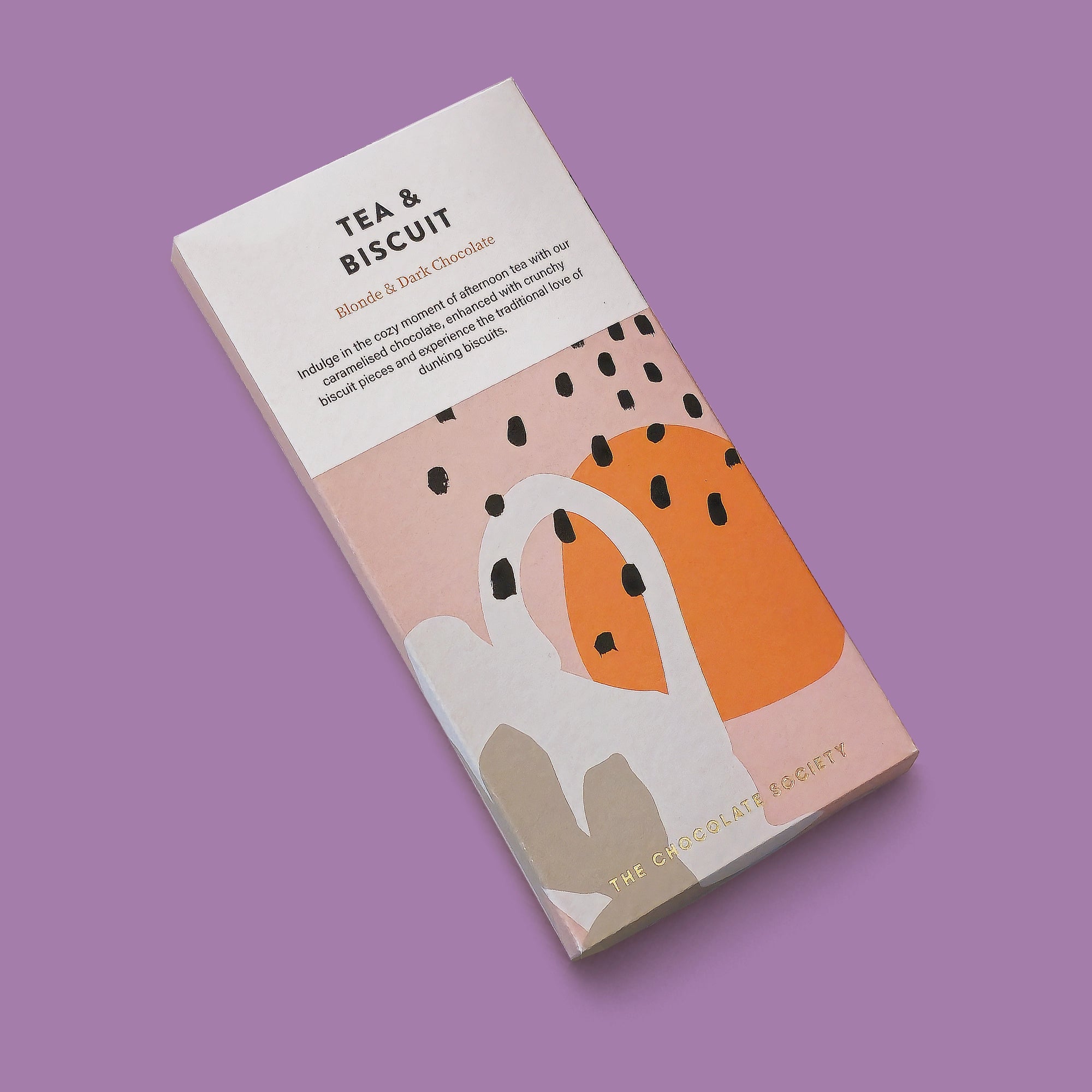 Artisan tea and biscuit chocolate bar by The Chocolate Society