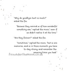Text conversation between a fox and moon on a white background with black text.